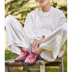 Free People Convertible Velvet Oxford  Loafer in Smoked Pink SZ EU 37